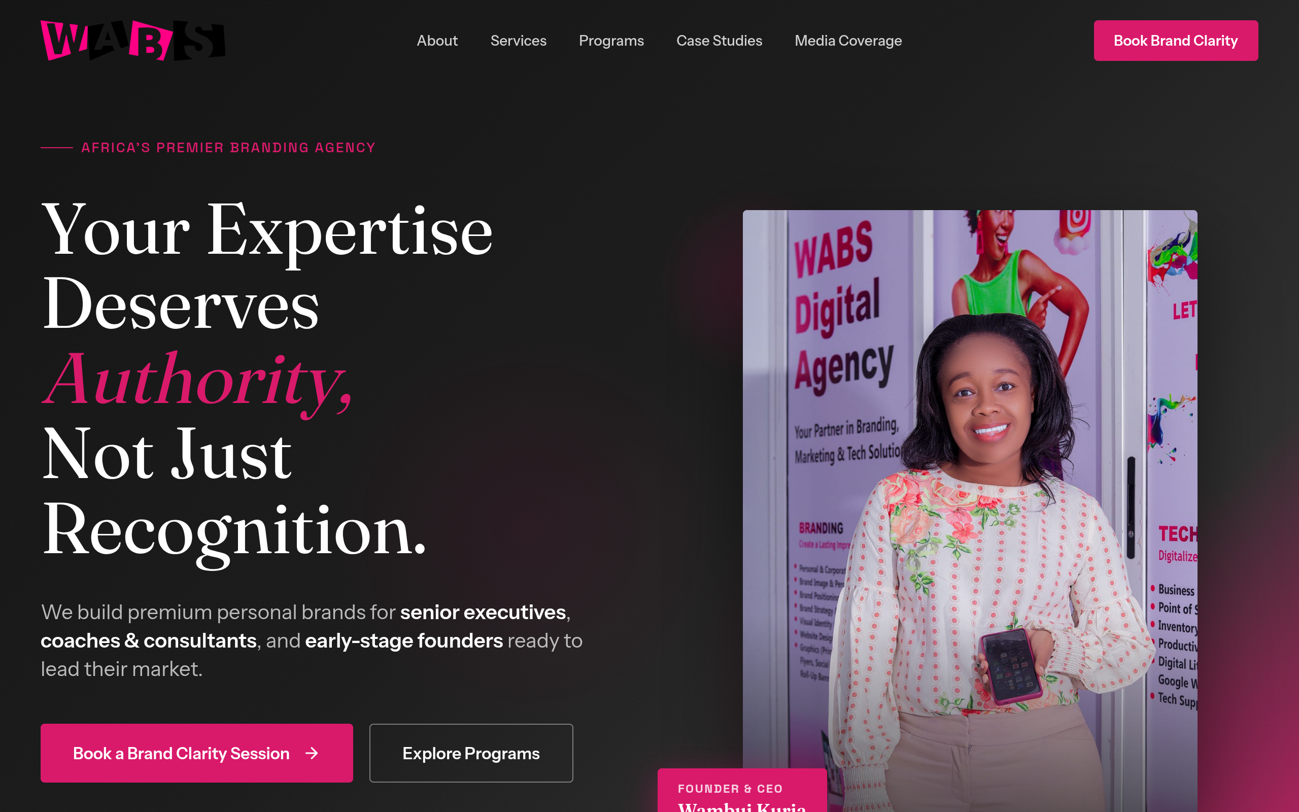 Wambui Kuria website screenshot